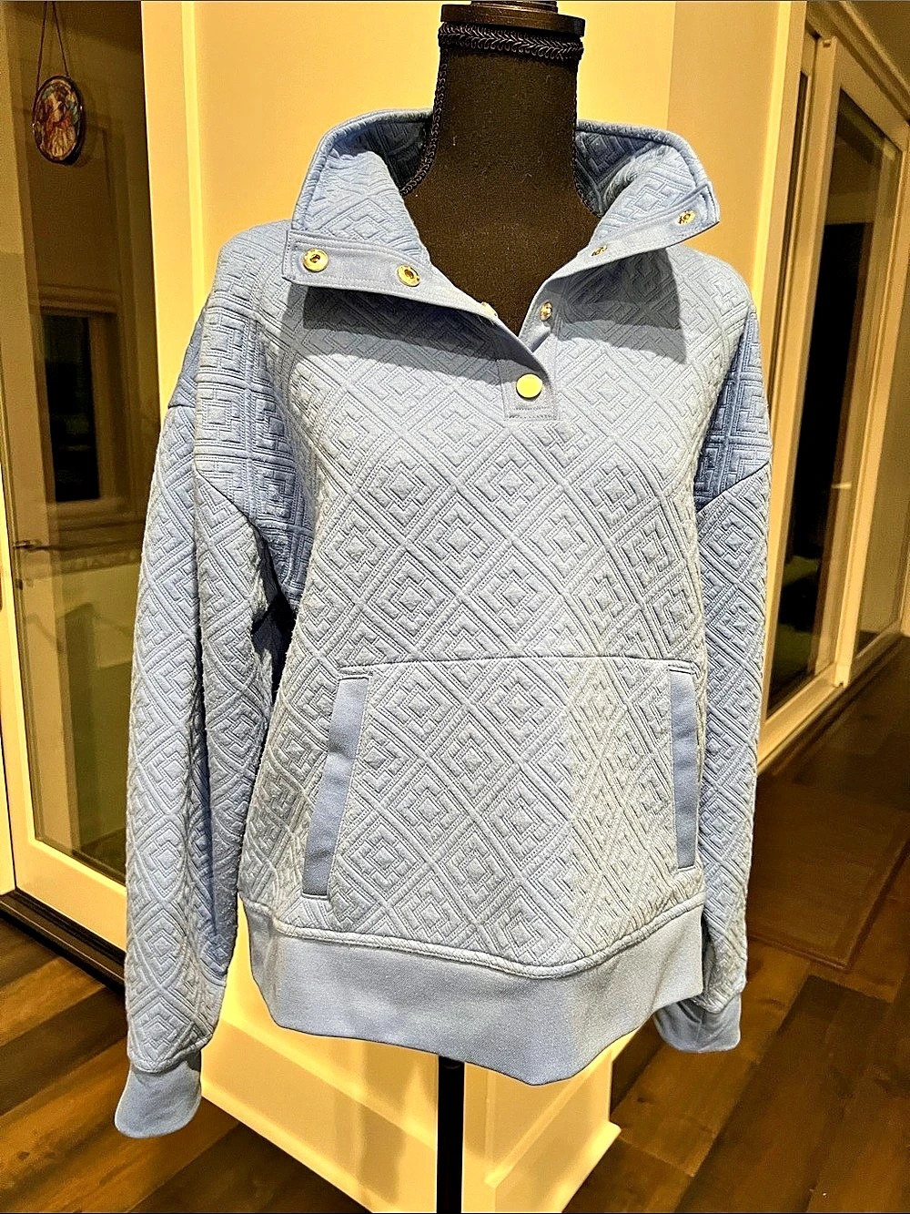 Tommy Bahama Everyday Active Geometric Pullover in Blue Large Like New